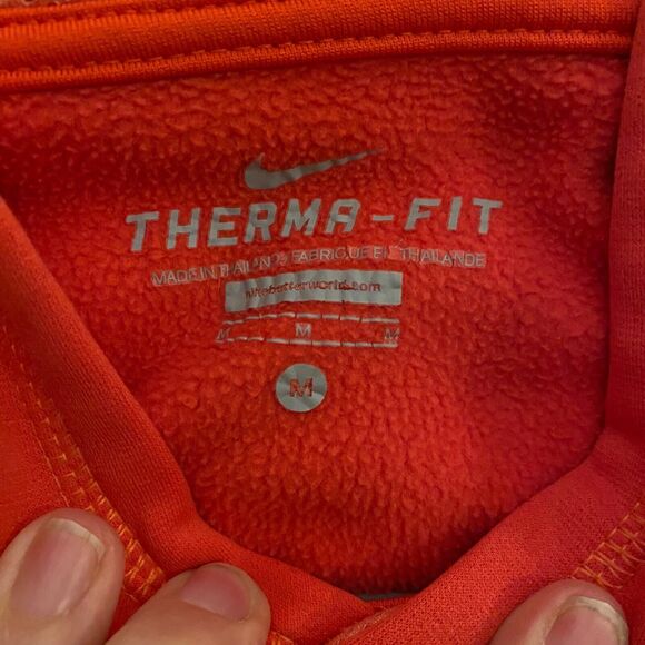 Nike Therma Fit Stitched Swoosh Womens Size Medium Coral Workout Pullover Hoodie - Picture 4 of 7